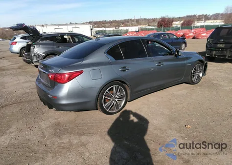 2014 Infiniti Q50 Hybrid Sport z USA, uszkodzony, nr VIN JN1AV7AR0EM702446